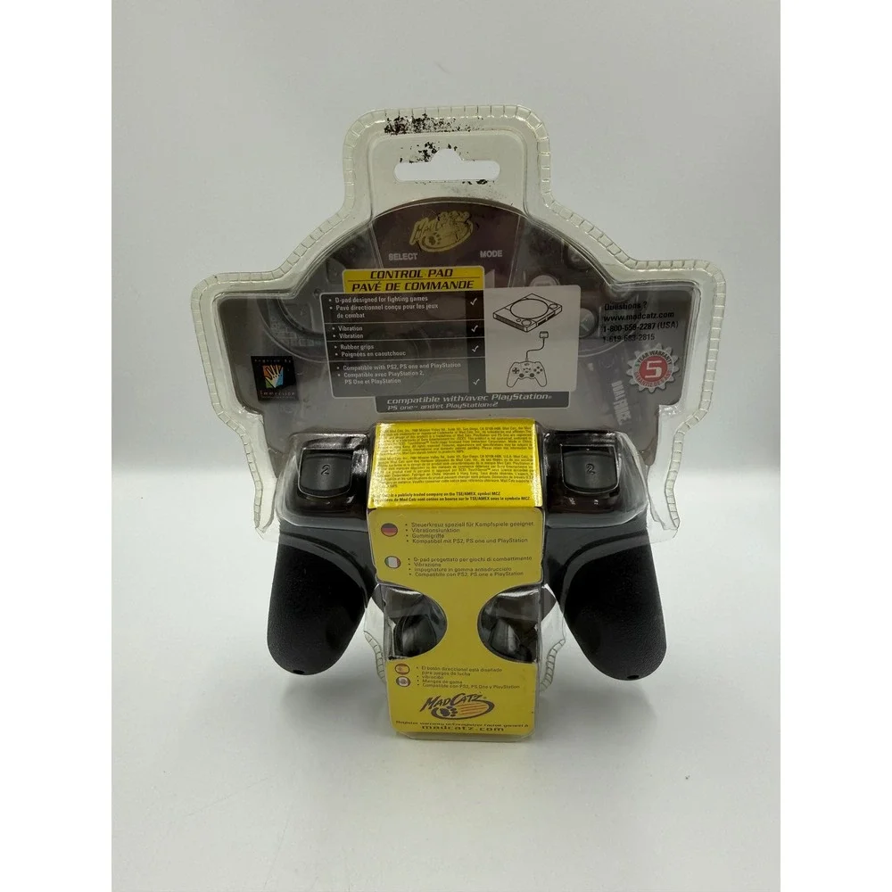 Mad Catz Control Pad PlayStation 2 PS2 PS1 PS one Controller Black New Sealed